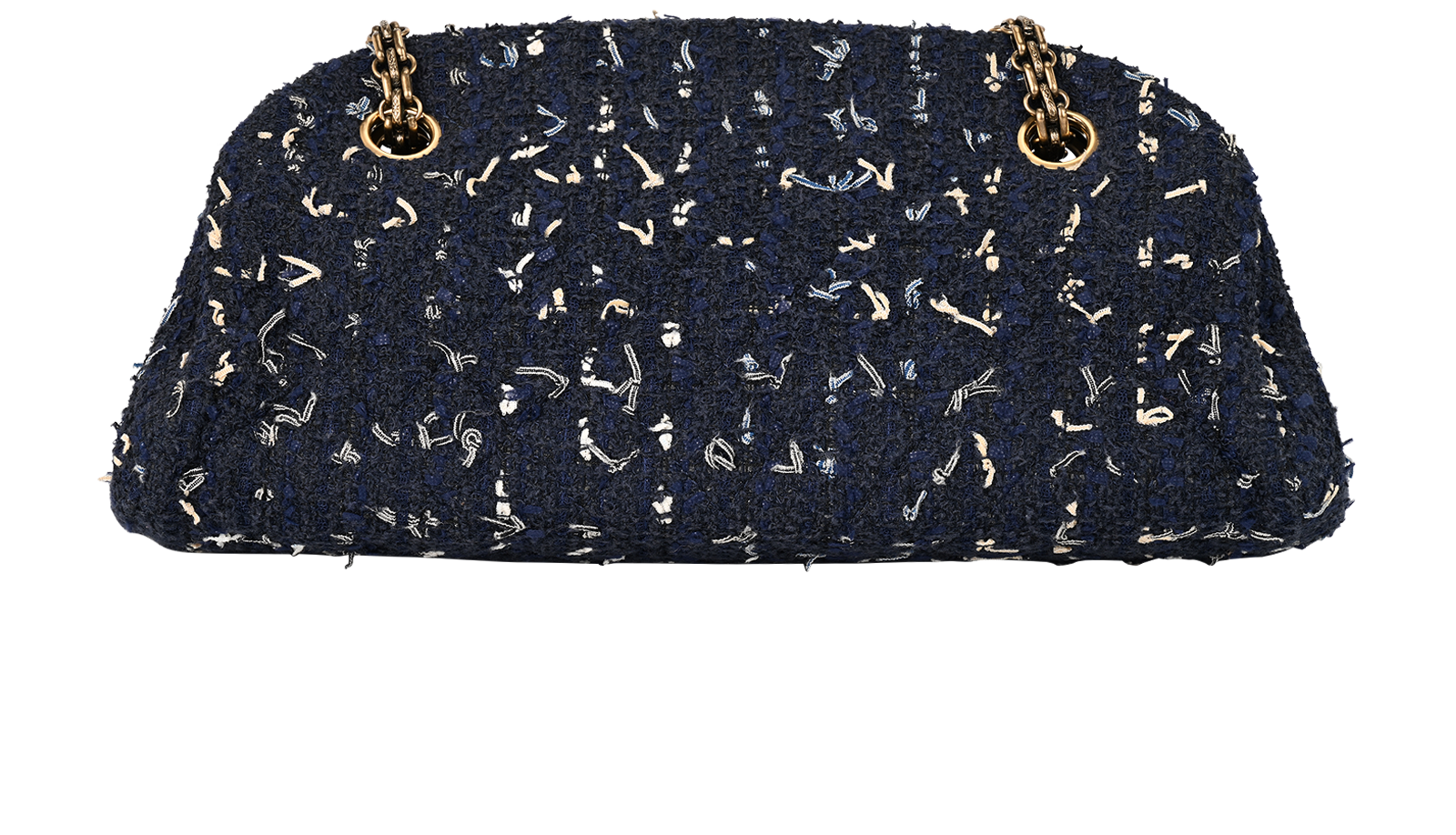 Tweed Mini Mademoiselle, &pound;1,100, Handbags, Navy, Fabric/Leather, Back view